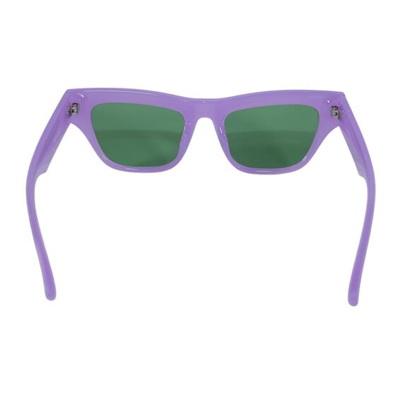 Le Specs HANKERING Cat Eye Rectangle Sunglasses - Purple / Emerald - NWT - Picture 7 of 9